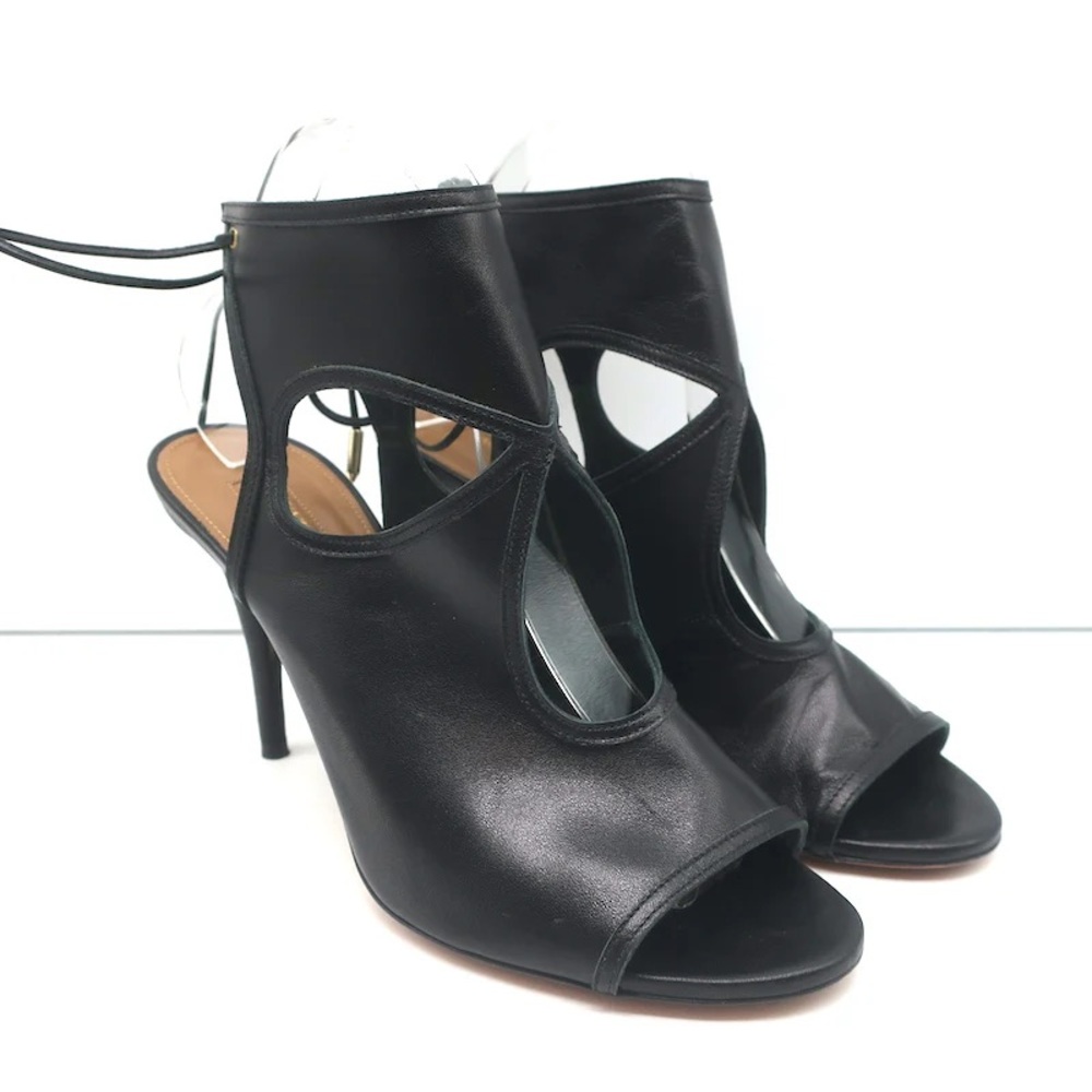 Aquazzura Black Heels with Lace-Up Design